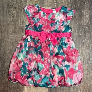 Cherokee Baby Girl Cap-Sleeves Multicolor Bubble Dress Sz 2T